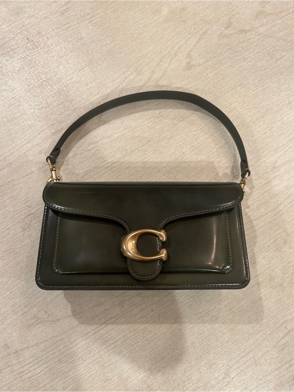 Coach Tabby Spazzolato Shoulder Bag 20 in Olive Green